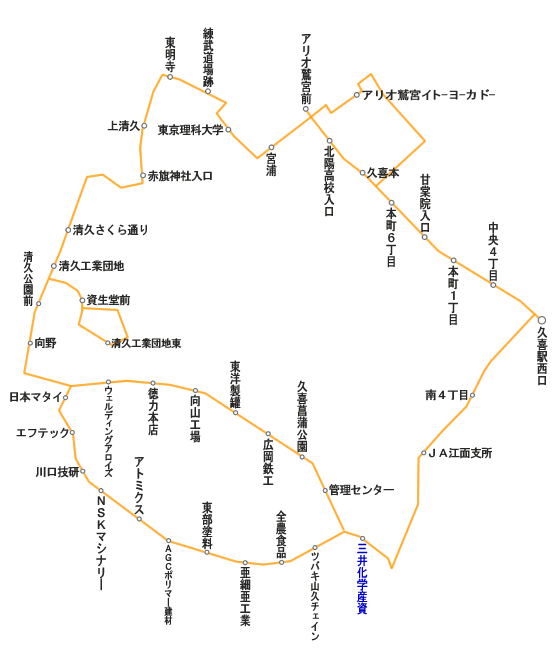 大和観光バス路線図