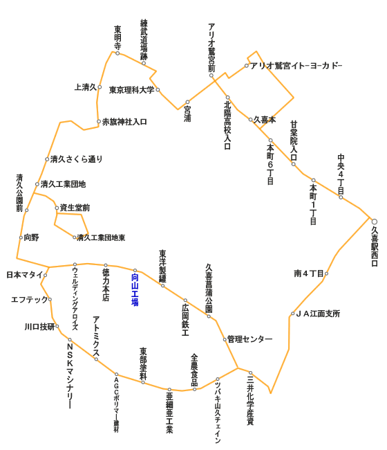 大和観光バス路線図